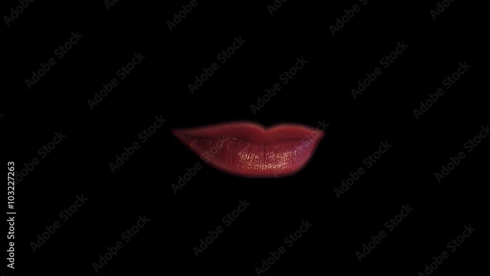 lips close-up black background lips close-up black background