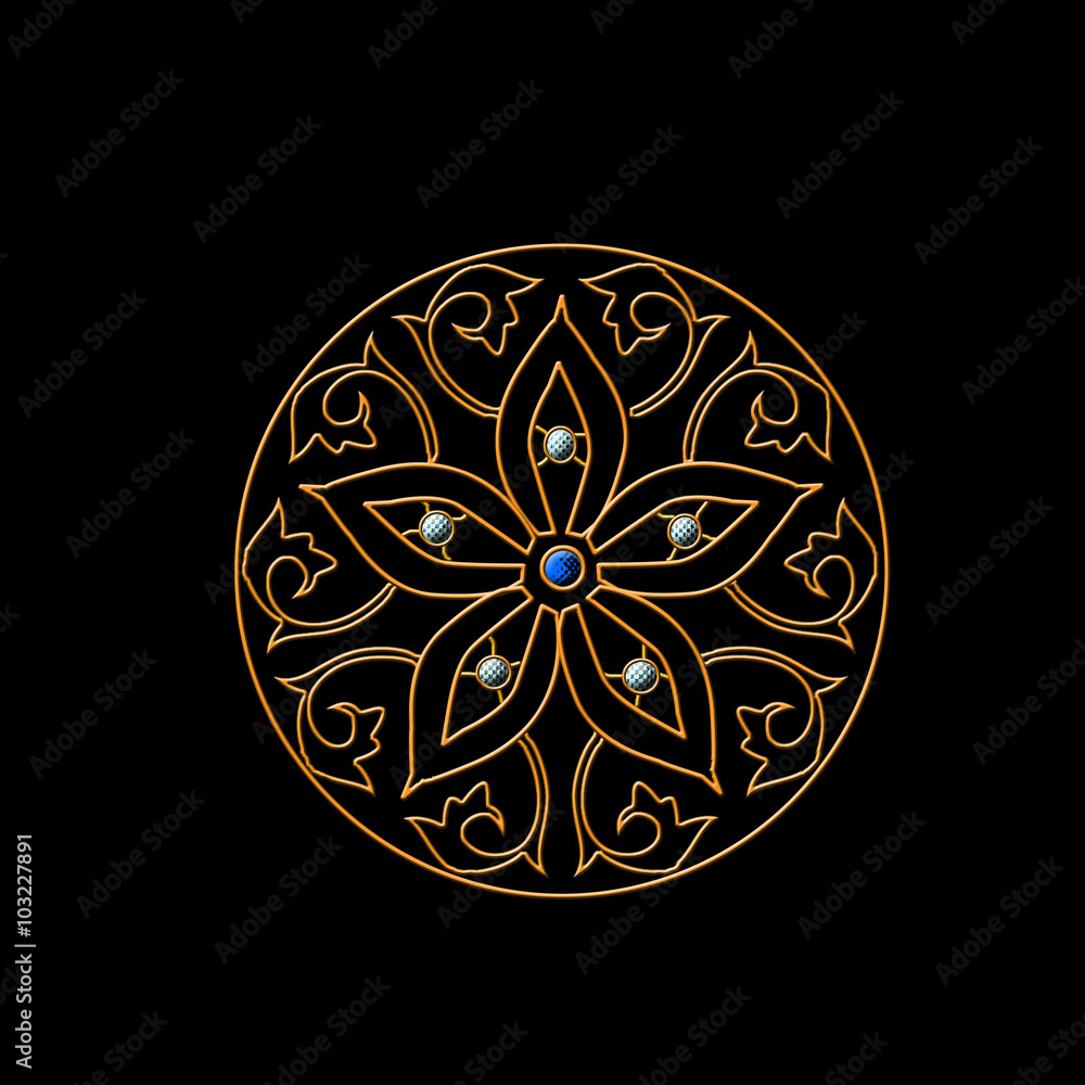 Goldy illustration of flower Goldy illustration of flower