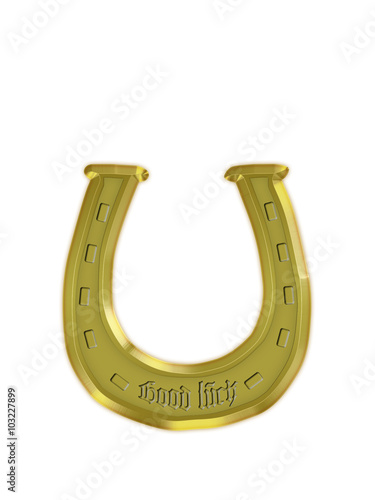 Illustration of horseshoe in gold photo