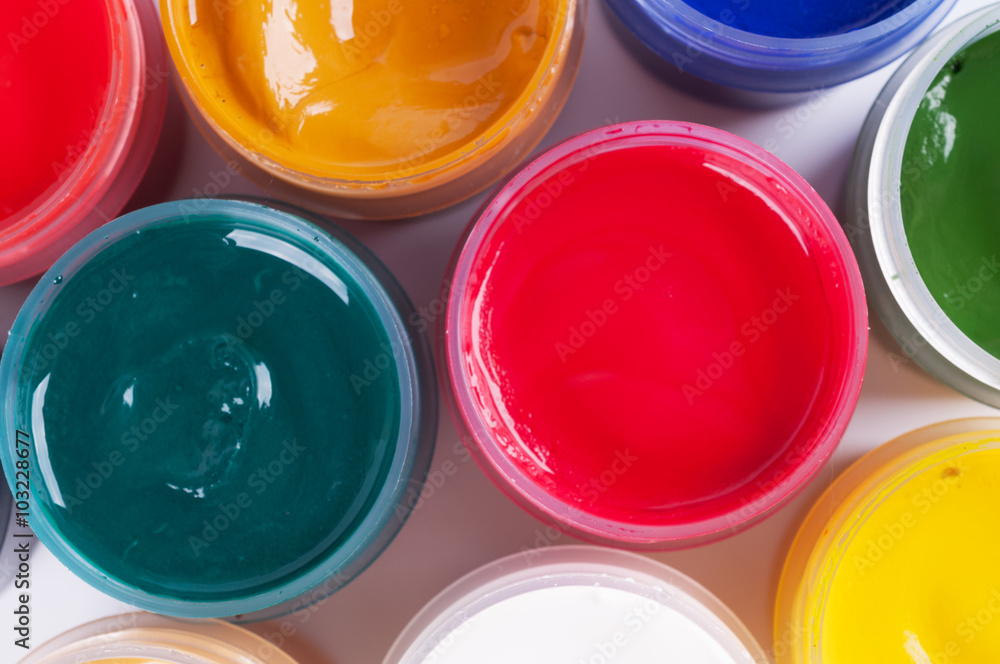 Jars with colored gouache Jars with colored gouache