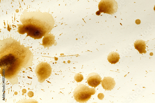 Stains of coffee isolated on white background
