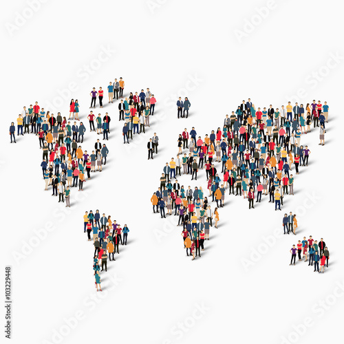 group  people  shape  world map