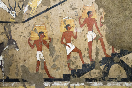 Fototapeta Naklejka Na Ścianę i Meble -  ancient Egyptian mural painting