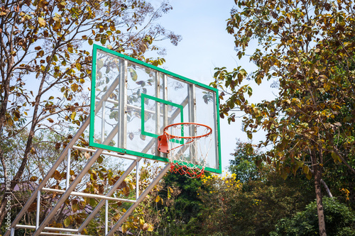 Basketball hoop in the nature at Mae Fah Luang University, Chiang-Rai Thailand