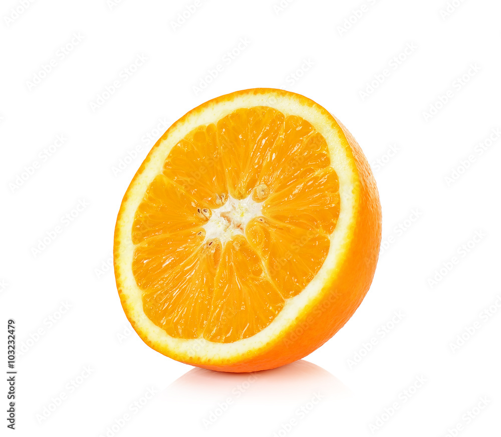 Half sliced orange isolated on the white background Half sliced orange isolated on the white background
