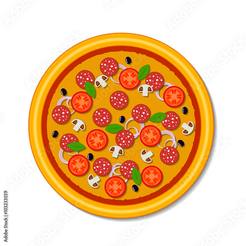 beautiful illustration pizza in vector format