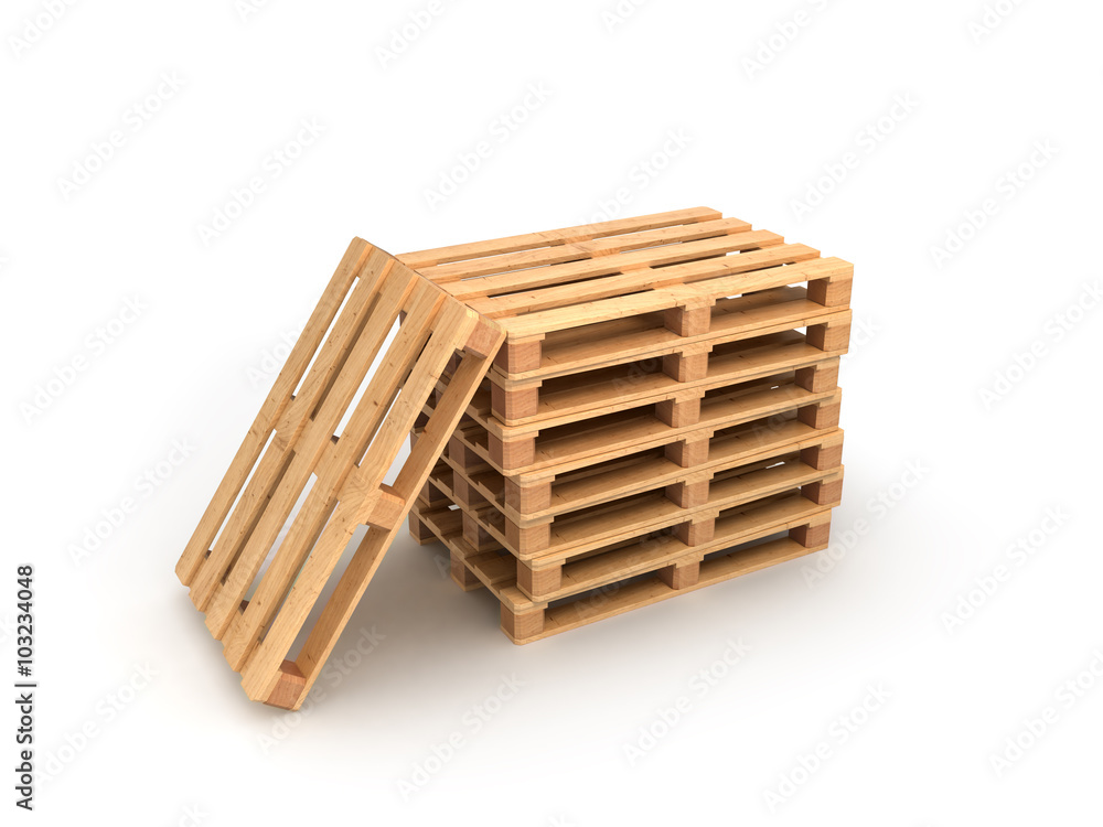 stack pallets on a white background stack pallets on a white background