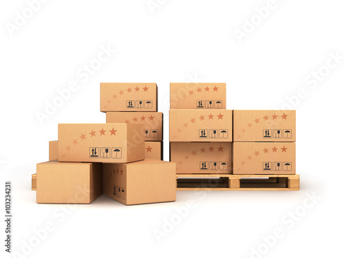 boxes on the pallet isolated © vipman4