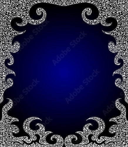 Beautiful vertical blue vector frame. You can use it as an invitation or a greeting card