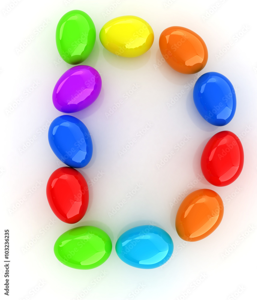 Alphabet from colorful eggs. Letter Alphabet from colorful eggs. Letter