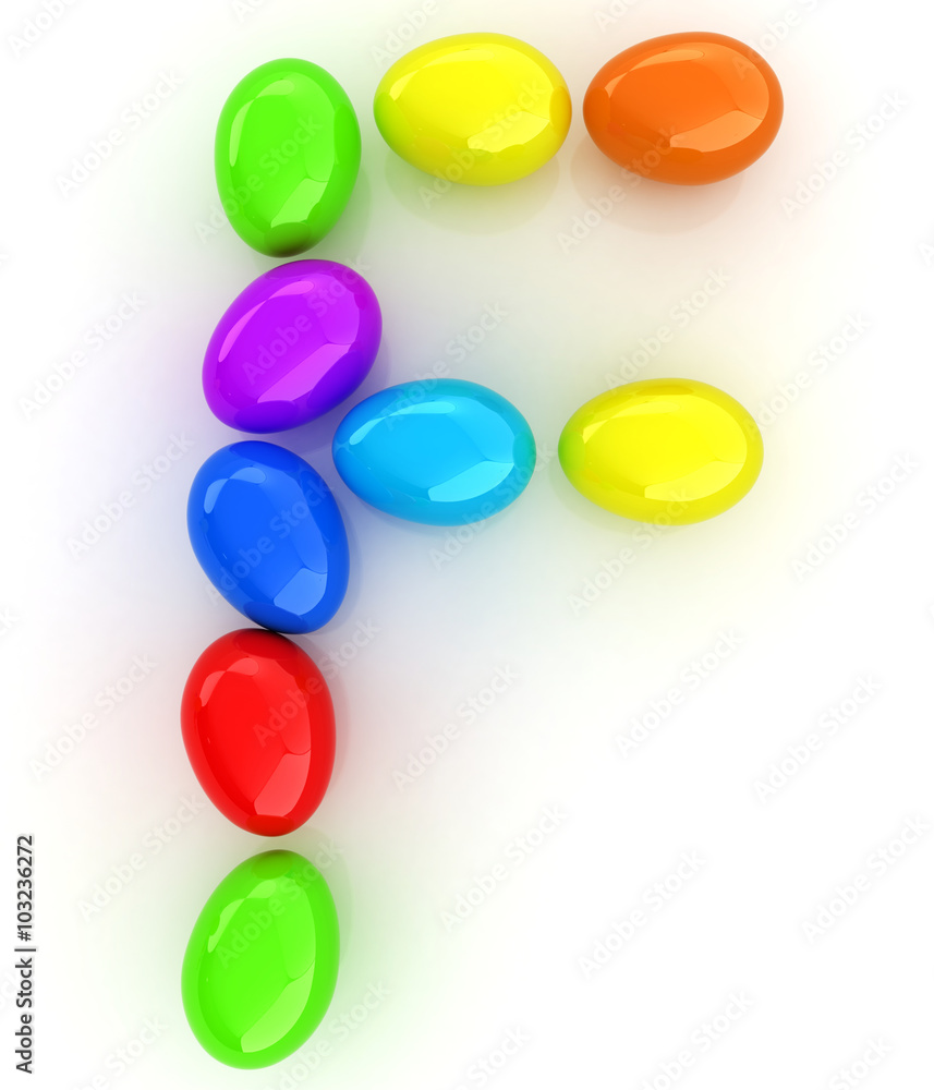 Alphabet from colorful eggs. Letter Alphabet from colorful eggs. Letter