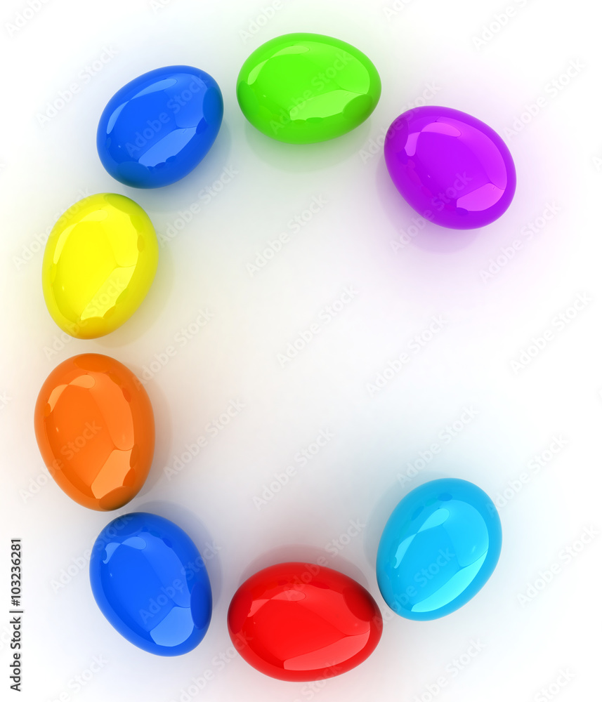 Alphabet from colorful eggs. Letter Alphabet from colorful eggs. Letter