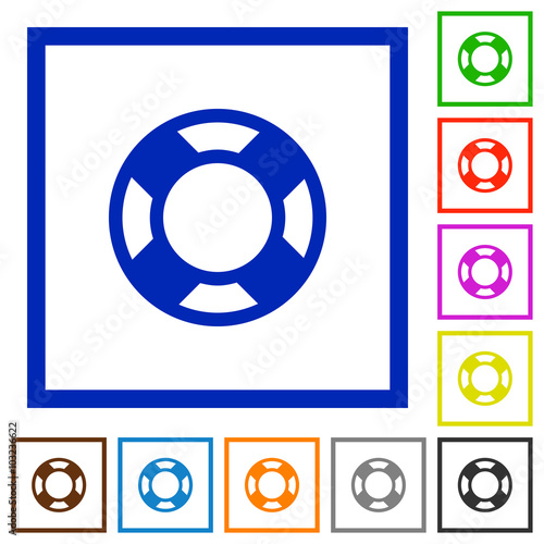 Lifesaver framed flat icons