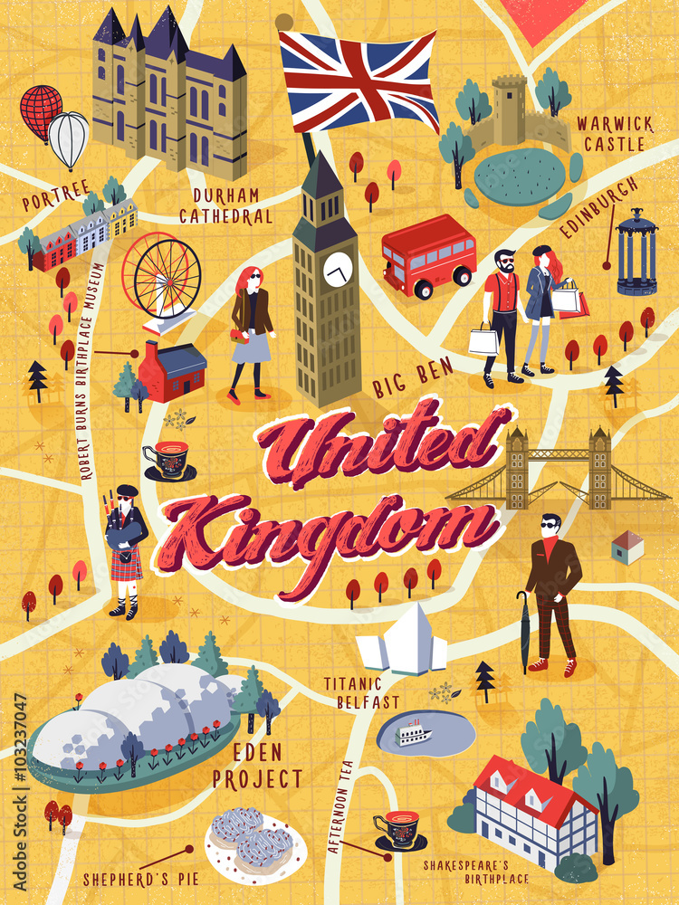 United Kingdom walking map