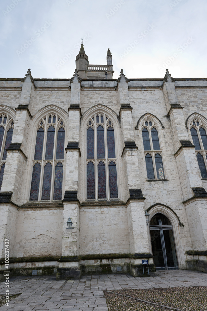 Exterior of Winchester College chapel, UK.