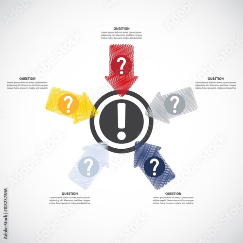 The answer to all questions / Decision Making - Vector arrows Infographic template