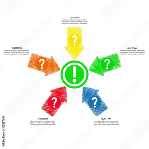 The answer to all questions / Decision Making - Vector arrows Infographic template