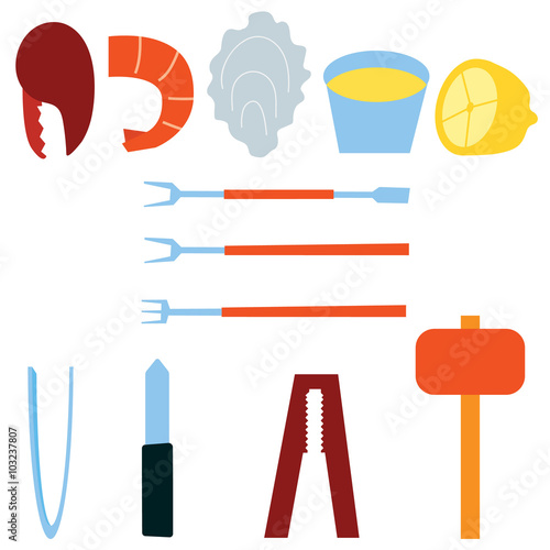 Seafood Tools vector illustration