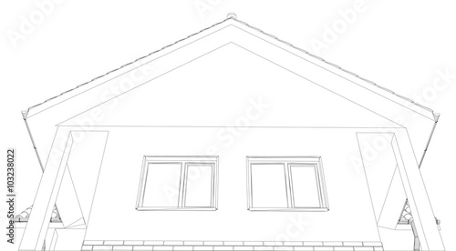 Sketch line at home. Vector illustration.