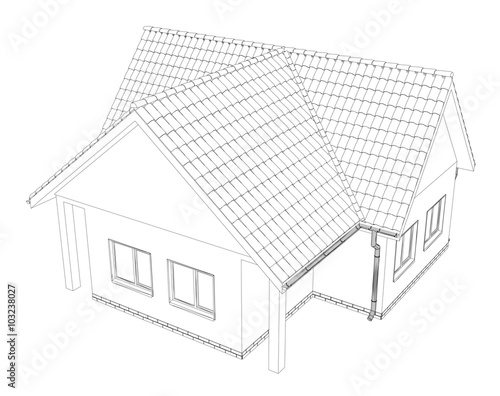 Sketch line at home. Vector illustration.