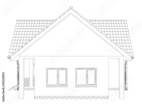 Sketch line at home. Vector illustration. Illustration created of 3d