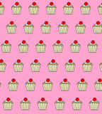 Illustration of repetitive cupcake pattern