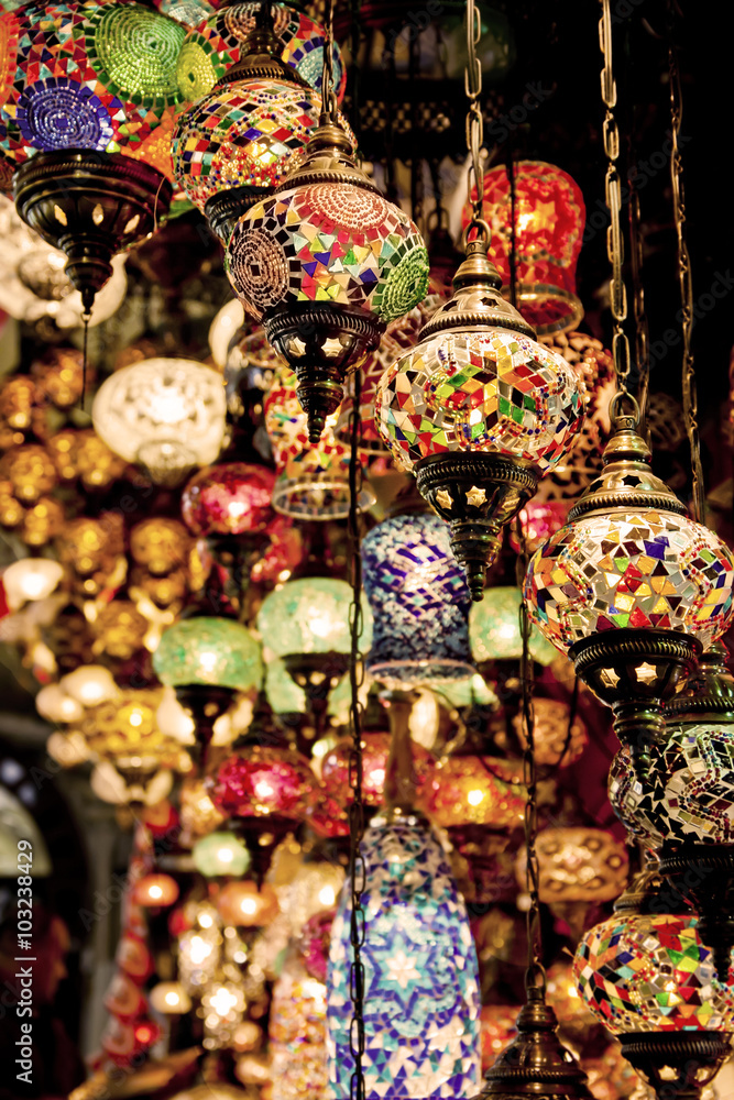 Lanterns in Grand Bazaar. Istanbul, Turkey