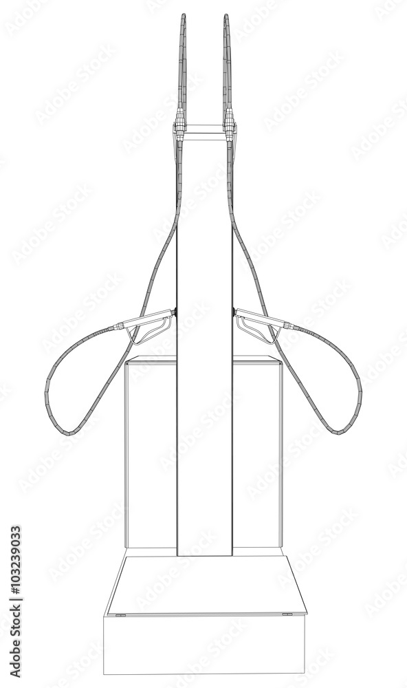 Wire-frame vector Oil and Gas station equipment Wire-frame vector Oil and Gas station equipment
