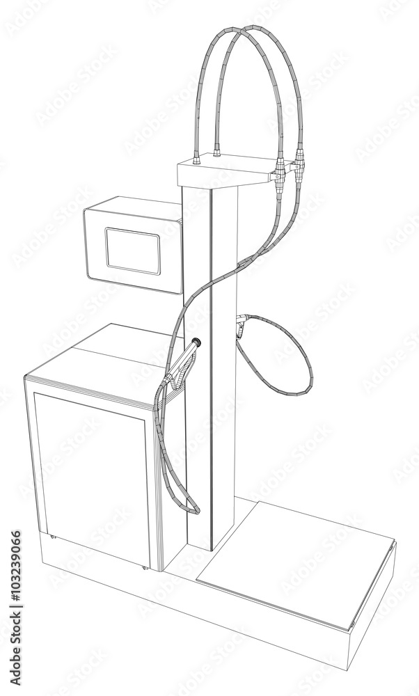 Wire-frame vector Oil and Gas station equipment Wire-frame vector Oil and Gas station equipment