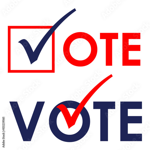 Icono plano VOTE en varios colores #1