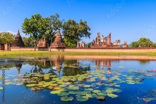Obraz na plátně Sukhothai historical park in Sukhothai province of Thailand where has declared a