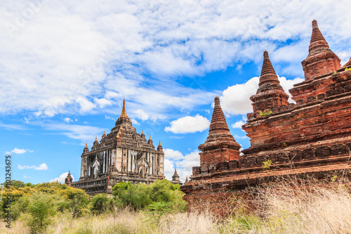 Ancient pagodas in Bagan of Myanmar. Bagan was the capital of the Kingdom of Pagan during 9th to 13th centuries.