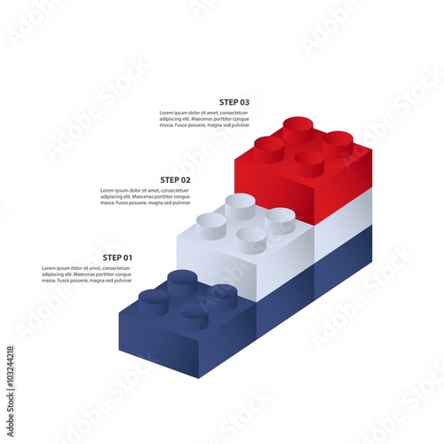 Constructor building bricks - Steps to success - Vector infographic template