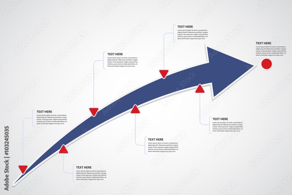 Big growth Arrows / Timeline with text options / A way to success ...