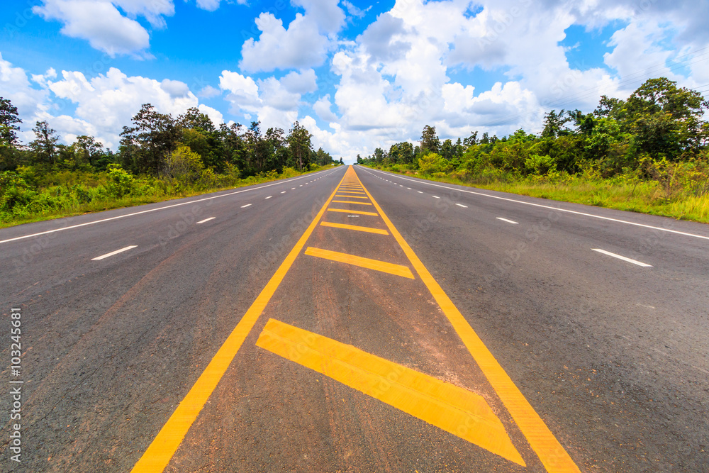 Asphalt road on highway Asphalt road on highway