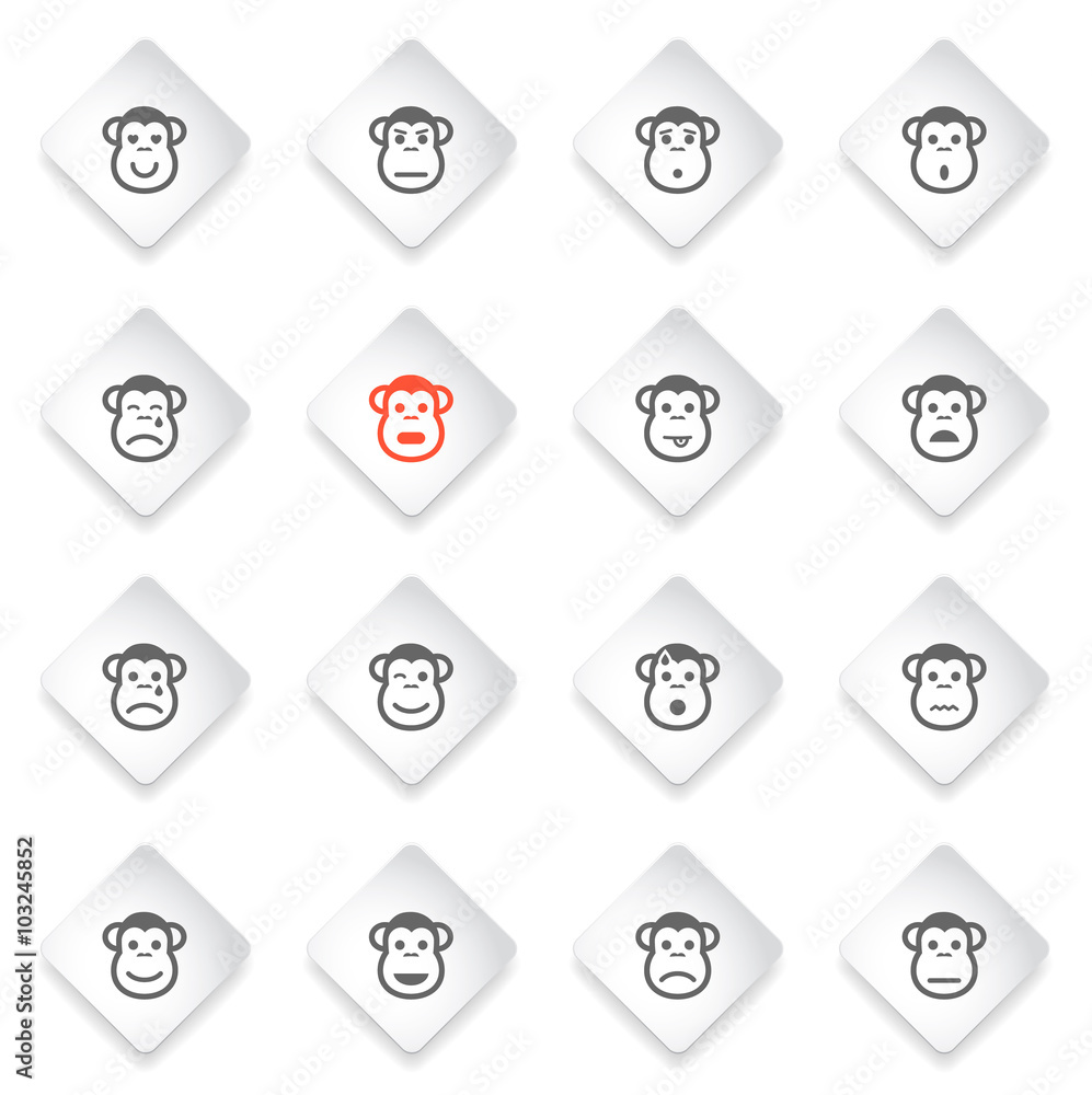 Monkey emotions simply icons Monkey emotions simply icons