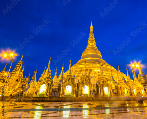 Shwedagon pagoda in Yangon of Myanmar 