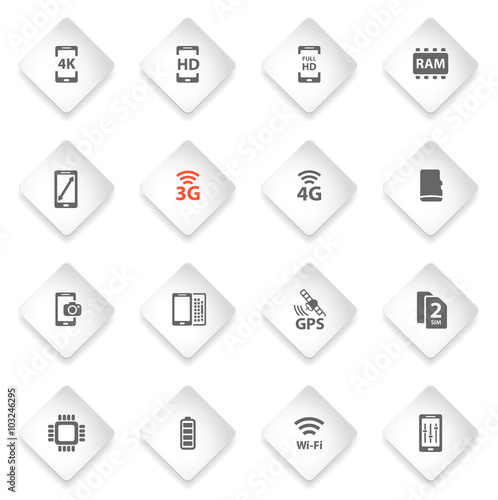 Smarthone specs simply icons