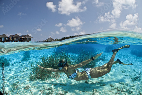 BETWEEN TWO WORLDS. Having the chance to grab you mask  fins   snorkel and jump out of your water villa to splash yourself with crystal clear warm water is PRICELESS 