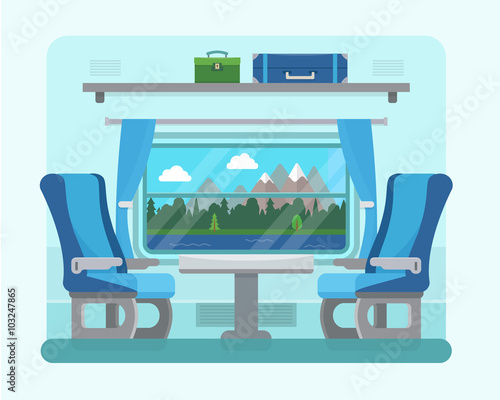 Passenger train inside. 