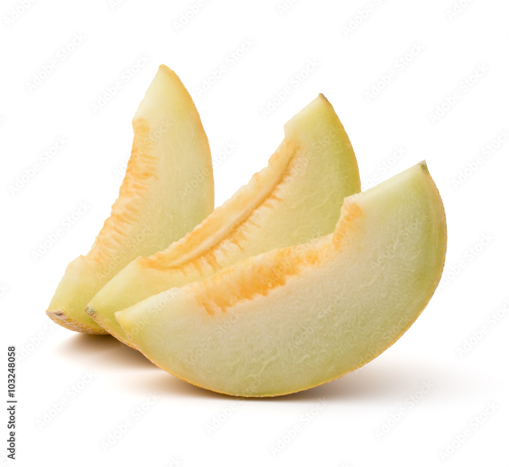 melon slices isolated on white background cutout melon slices isolated on white background cutout