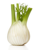 Fresh fennel bulb isolated on white background close up
