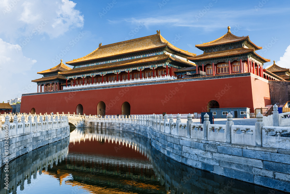 The ancient royal palaces of the Forbidden City in Beijing, China The ancient royal palaces of the Forbidden City in Beijing, China