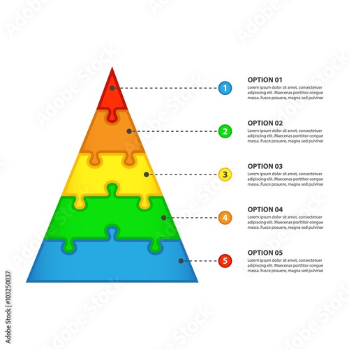 Bright Hierarchy of Needs Pyramid - Vector Infographic, isolated on white