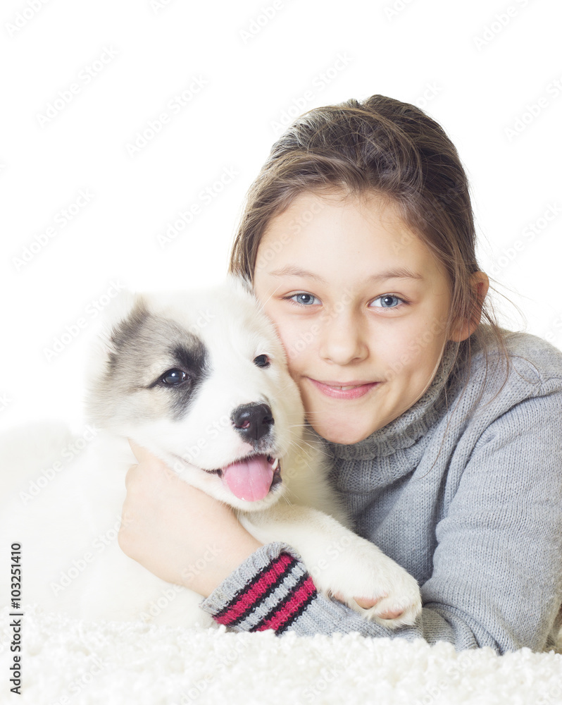 child and puppy Shepherd child and puppy Shepherd