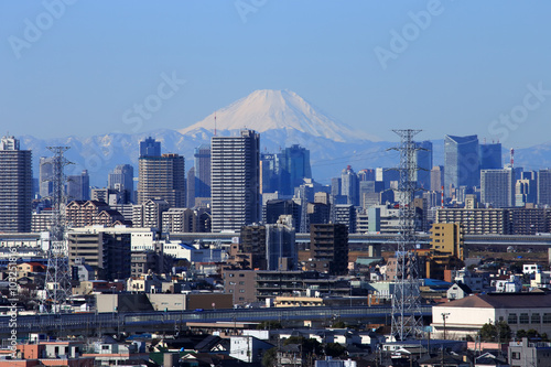 Photography Tokyo cityscape with Mount Fuji