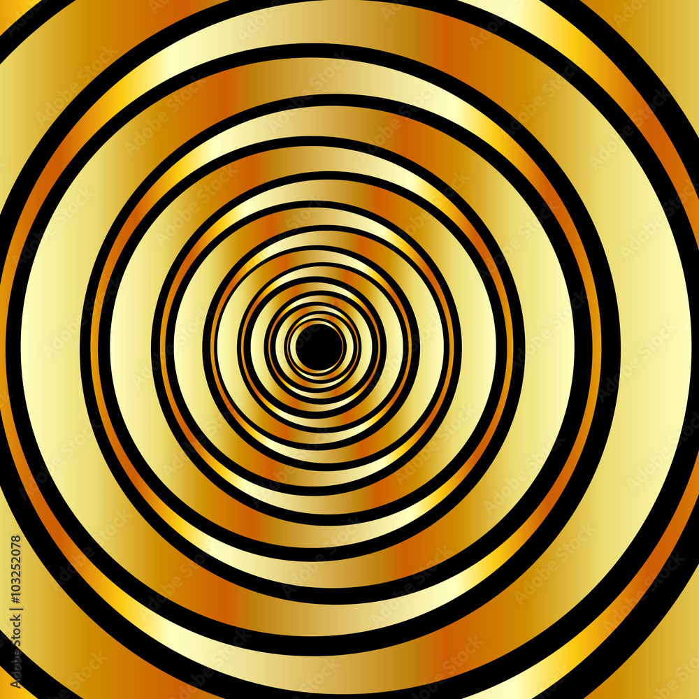 Naklejka premium High tech metallic ring background- optical illusion 