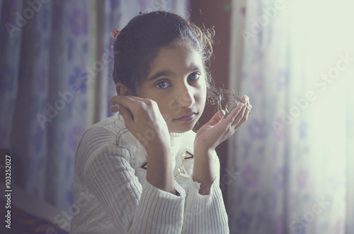 waiting for you girl child portrait