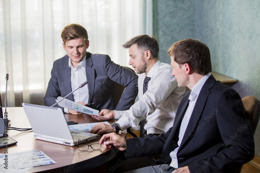 businesspeople or business man and client working at office businesspeople or business man and client working at office