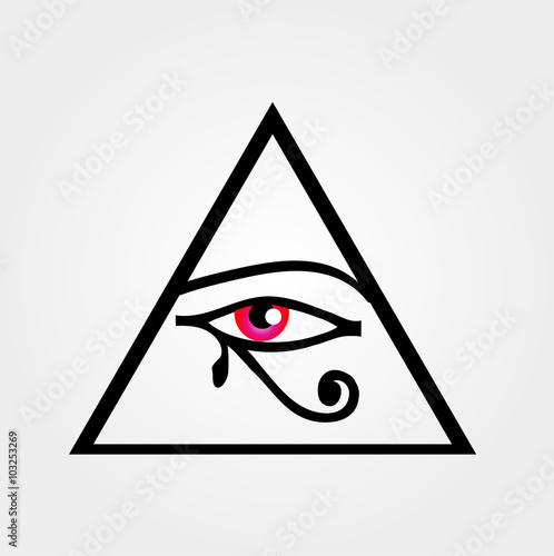 The eye of Horus or symbol of illuminati